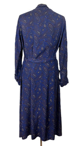 Original Men's 1940's 1950's Blue, Red and Cream Paisley Dressing Gown by Tootal - Chest 42