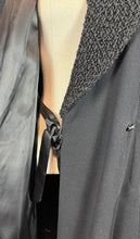 Load image into Gallery viewer, Original 1940's Inky Black Wool Coat with Faux Astrakhan Collar and Glass Buttons - Bust 38 40
