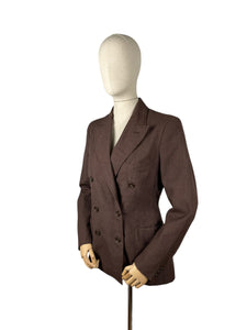 Original 1940’s CC41 Brown Double Breasted Wool Jacket - Bust 34 36 *