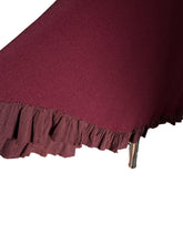 Load image into Gallery viewer, Original 1930's Petite Length Burgundy Crepe Long Sleeved Belted Day Dress with Lace Detail - Bust 34
