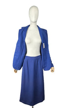 Load image into Gallery viewer, Original 1940&#39;s Hyacinth Blue Fine Linen Skirt Suit by Sacony Palm Beach - Bust 38 40
