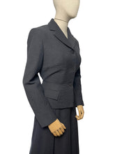 Load image into Gallery viewer, Original 1950&#39;s Dark Blue Grey Hebe Skirt Suit - Bust 38
