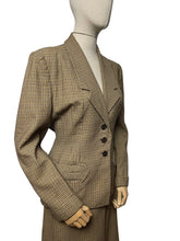 Load image into Gallery viewer, RESERVED DO NOT BUY Original 1940’s American Made Lightwool Wool Check Suit in Dull Mustard and Brown - Bust 40 42
