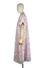 Load image into Gallery viewer, Original 1950's Dress and Jacket Set in White with Pink and Black Floral and Paste Trim - Bust 34 35
