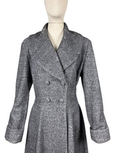 Load image into Gallery viewer, 1950's Style Reproduction Fit and Flair Coat by Doghouse Vintage - Grey Wool Mix - Size 20
