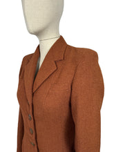 Load image into Gallery viewer, Original 1940&#39;s CC41 Rust Tweed Wool Single Breasted Jacket - Bust 34
