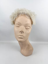 Load image into Gallery viewer, Original 1950&#39;s Ivory Mesh Ruffle Hat - Sweet Little Net Hat

