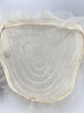 Load image into Gallery viewer, Original 1950&#39;s Ivory Mesh Ruffle Hat - Sweet Little Net Hat
