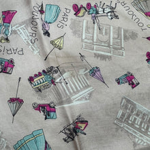 Load image into Gallery viewer, Original 1950&#39;s Fine Silk French Tourist Scarf from Paris - Beautifully Intricate Scenes - Great Headscarf
