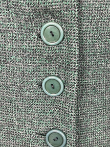 Original 1940's Green, Grey and Black Wool Tweed Jacket - Bust 38 40