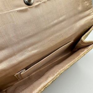 Original 1950's Soft Gold Glitter Clutch Bag - Perfect Evening Bag