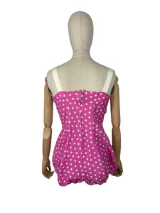 Original 1950's Pink and White Swimsuit with Matching Bolero Jacket - Bust 36