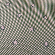 Load image into Gallery viewer, Original 1930's Green and Cream Fine Cotton Dressmaking Fabric with Leaf and Check Print - 35" x 98"
