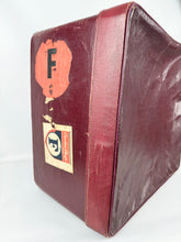 Load image into Gallery viewer, Original 1940&#39;s 1950&#39;s Burgundy Leather Travel Suitcase by Dinkie Luggage
