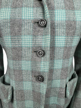 Load image into Gallery viewer, Original 1940&#39;s CC41 Blue, Grey and White Wool Check Single Breasted Jacket - Bust 34 35
