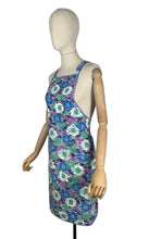 Load image into Gallery viewer, Original 1940's Hawkins of Preston CC41 Apron - Green, Purple, Navy and Pale Blue Abstract Print - Bust 34 36
