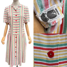Load image into Gallery viewer, Original 1940’s CC41 Laeta Ramage Moygashel Stripe Day Dress - Bust 36
