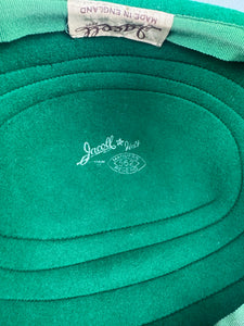 Original 1950's Vibrant Kelly Green Felt Hat by Jacoll