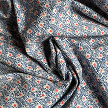 Load image into Gallery viewer, Original 1930&#39;s Red, White and Blue Floral Lightweight Cotton Dressmaking Fabric - 35&quot; x 108&quot;
