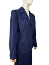 Load image into Gallery viewer, Original 1940&#39;s Navy Medium Weight Wool Suit by FORSTMANN - Bust 38 *
