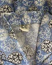 Load image into Gallery viewer, Original 1940&#39;s CC41 Heavy Linen Day Dress in Blue, Black and White - Bust 34
