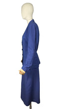 Load image into Gallery viewer, Original 1940&#39;s Hyacinth Blue Fine Linen Skirt Suit by Sacony Palm Beach - Bust 38 40
