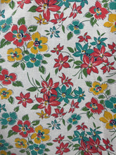 Load image into Gallery viewer, Originla 1940's White Cotton Smock with Bright Floral Print - Bust 38 *
