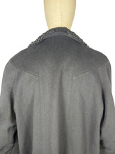 Load image into Gallery viewer, Original 1950's Hilmorn Reg'd Inky Black Wool Coat with Astrakhan Fur Trim - Bust 42 44
