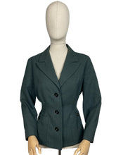 Load image into Gallery viewer, Original 1950's Women's Royal Voluntary Service Green Wool Jacket with Cherry Red Lining - Bust 38 *
