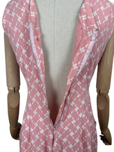 Load image into Gallery viewer, Original 1950&#39;s Pink and White Cotton Full Length Evening Dress with Pockets - Bust 36 *
