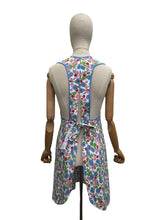 Load image into Gallery viewer, Original 1940's Hawkins of Preston Apron - Blue, Red, Green and Pink Floral - Bust 34 36

