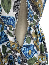 Load image into Gallery viewer, Original 1940's Sleeveless Cotton Sundress with Flower Pots and Flowers Print - bust 34 35

