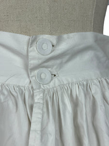 Antique Victorian Open Crotch Bloomers with Button Fastening - Waist 27