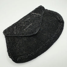 Load image into Gallery viewer, Original 1930&#39;s 1940&#39;s French Black Heavily Beaded Evening Purse - Sweet Little Bag
