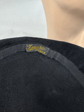 Load image into Gallery viewer, Original 1950's Stylish French Black Felt Hat with Polka Dots and Tassel Trim by Isaure PARIS
