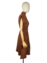 Load image into Gallery viewer, Original 1950's Rust Grosgrain Belted Day Dress - Bust 34
