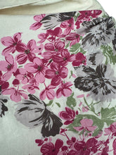 Load image into Gallery viewer, Original 1940's 1950’s Jacqmar Pure Silk Scarf with Pretty Floral Print in Pink, Green and Brown on a Yellow Base
