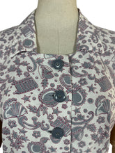 Load image into Gallery viewer, RESERVED DO NOT BUY Original 1940's CC41 Heavy Linen Novelty Print Belted Day Dress - Bust 34 35
