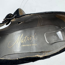 Load image into Gallery viewer, Original 1940’s American Made Narrow Black Suede Peep-toe Shoes - UK 4.5
