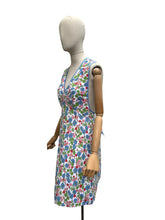 Load image into Gallery viewer, Original 1940's Hawkins of Preston Apron - Blue, Red, Green and Pink Floral - Bust 34 36
