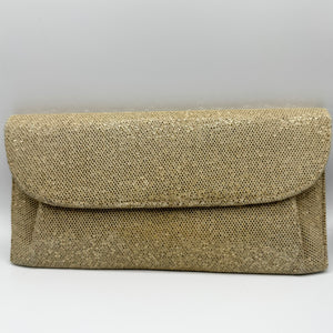Original 1950's Soft Gold Glitter Clutch Bag - Perfect Evening Bag