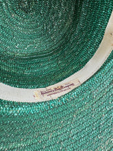 Load image into Gallery viewer, Original 1950’s Hudson Bay Large Green Straw Sun Hat with Grosgrain Trim
