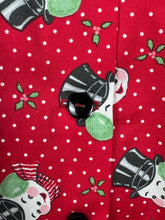 Load image into Gallery viewer, 1940&#39;s Reproduction Christmas Blouse Featuring Vintage Snowmen on a Red Base in Moda Cotton &#39;Sweet Christmas&#39; - Bust 34&quot; 36&quot;
