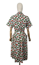 Load image into Gallery viewer, Original 1950&#39;s White, Orange, Green and Black Barkcloth Blouse and Skirt Suit - Bust 38 *
