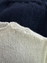 Load image into Gallery viewer, Reproduction 1940&#39;s Striped Jumper in Midnight Blue and White with Full Puff Sleeves - Bust 34 36

