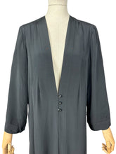 Load image into Gallery viewer, Original Volup 1950’s Does 1930&#39;s Edge to Edge Black Crepe Coat by Roy Barra - Bust 42
