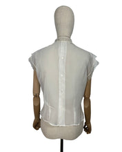 Load image into Gallery viewer, Original 1950&#39;s Sheer White Nylon Ruffle Blouse by &#39;The Claymar Reg&#39;d&#39; - Bust 37 39 *
