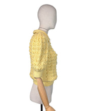 Load image into Gallery viewer, Vintage Hand Knitted Wool Jumper in Soft Yellow - Knitted from a 1940's Pattern - Bust 34 36 *
