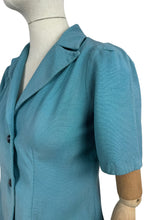 Load image into Gallery viewer, Original 1940’s Turquoise Blue Linen Short Sleeved Jacket - Bust 32 34 *
