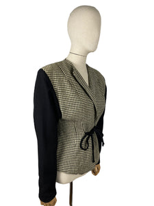 Original 1940’s Gimbel Brothers Black and White Check Jacket - Bust 36 38